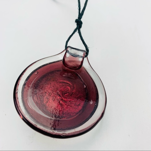 Glass Pendant Clear Amethyst Copper and Silver Lamp Glass Pendant - Picture 4 of 10